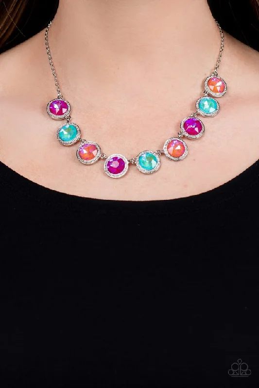 real diamond solitaire ring Paparazzi Necklace ~ Queen of the Cosmos - Orange