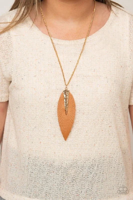 gold charm bracelet with initials Paparazzi Necklace ~ Quill Quest - Gold