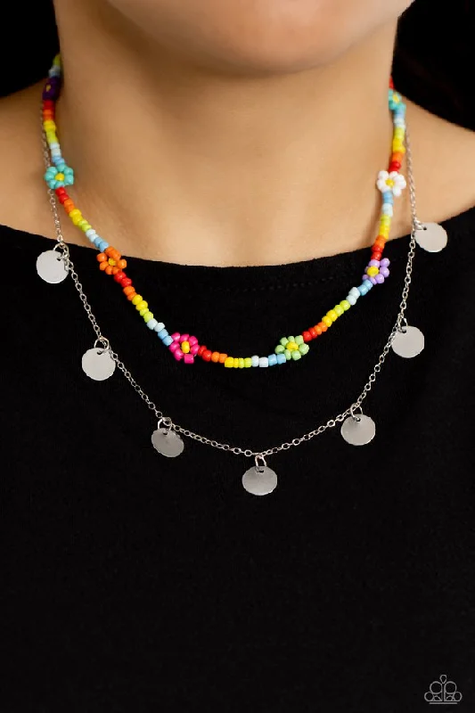 silver wave ring dainty Paparazzi Necklace ~ Rainbow Dash - Multi