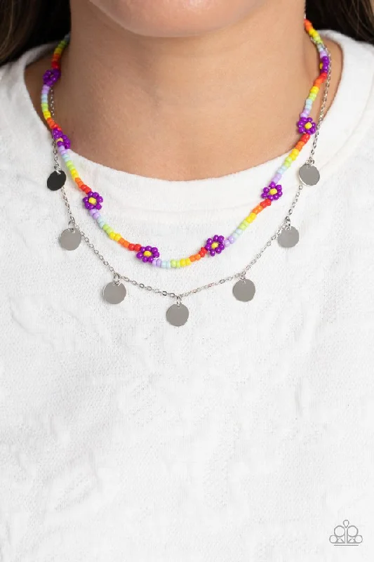adjustable toe ring silver Paparazzi Necklace ~ Rainbow Dash - Purple