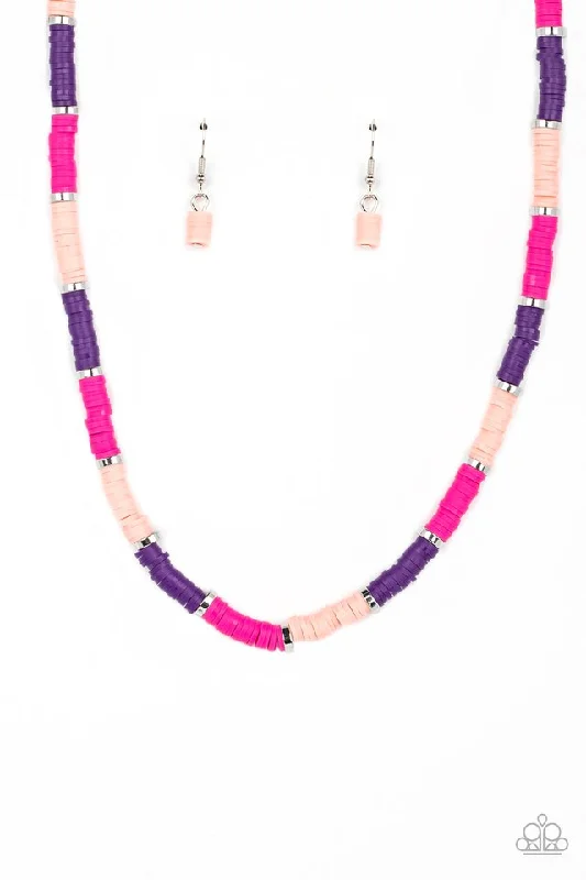 handcrafted raw crystal pendant Paparazzi Necklace ~ Rainbow Road - Pink