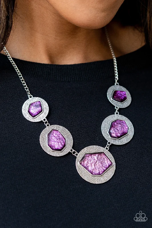 silver infinity knot ring Paparazzi Necklace ~ Raw Charisma - Purple