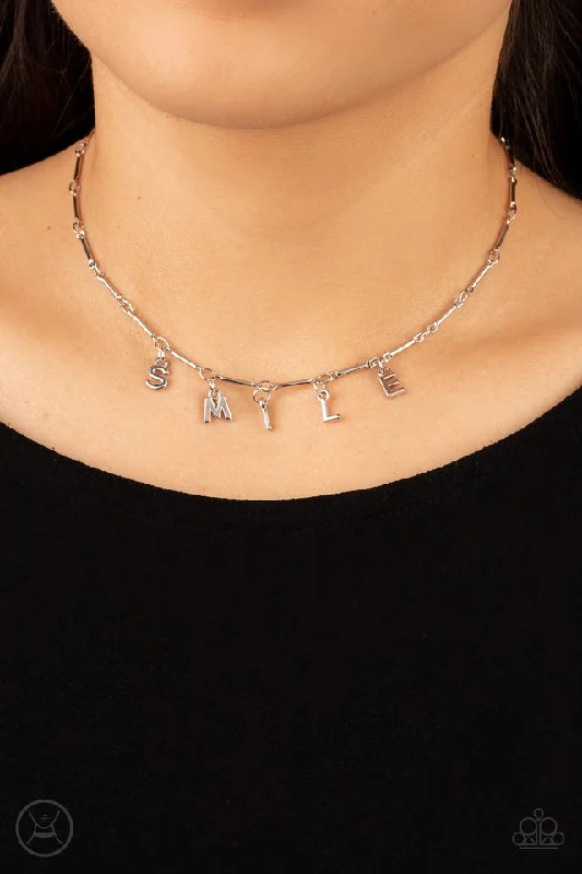 vintage Victorian brooch pin Paparazzi Necklace ~ Say My Name - Silver