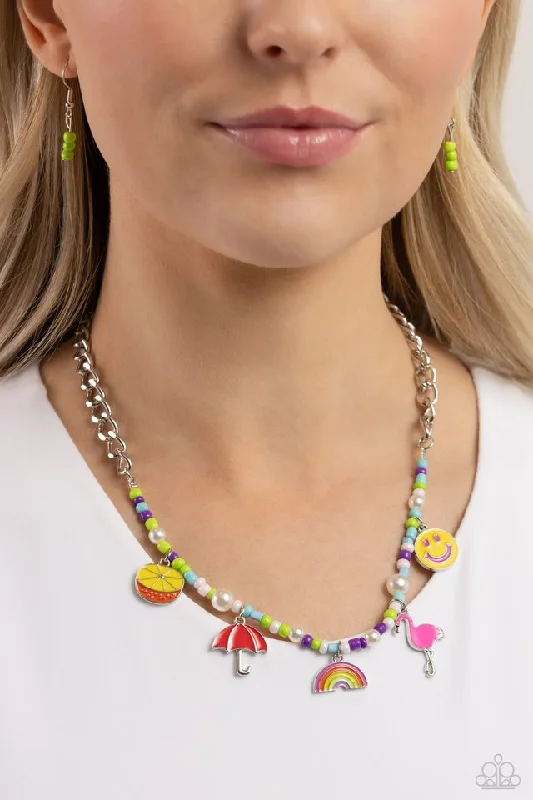 vintage-inspired gold locket Paparazzi Necklace ~ Summer Sentiment - Multi