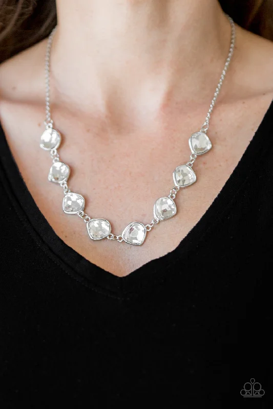 dainty ruby stacking rings Paparazzi Necklace ~ The Imperfectionist - White