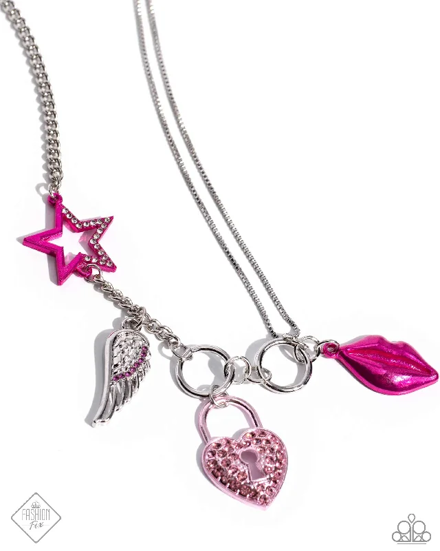 bezel set engagement ring modern Paparazzi Necklace ~ The Princess and the Popstar - Pink