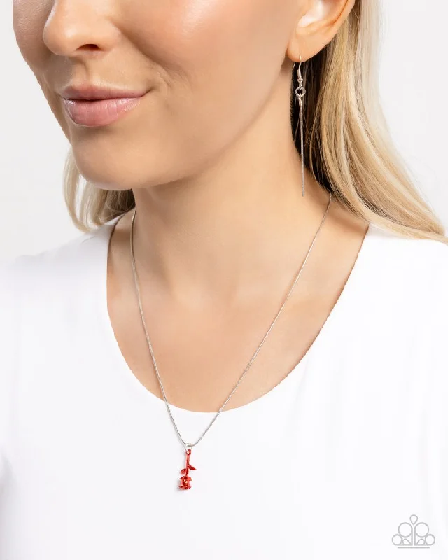 Celtic knot wedding band Paparazzi Necklace ~ Tippy ROSE - Red