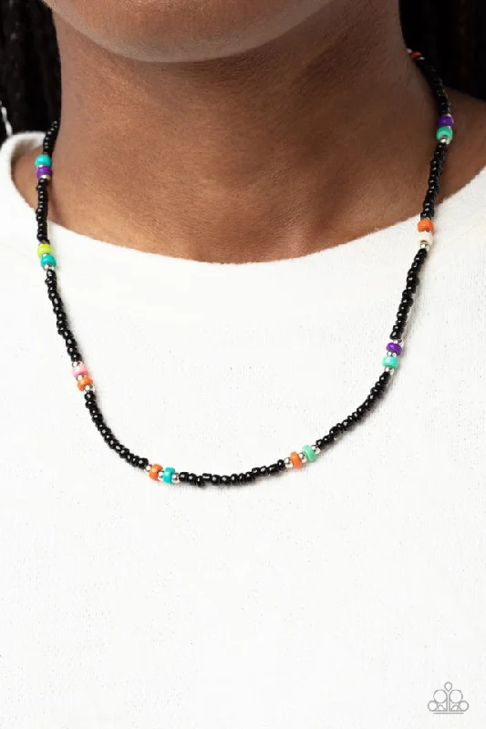 men’s woven leather bracelet Paparazzi Necklace ~ Tis the SEA-SUN - Black