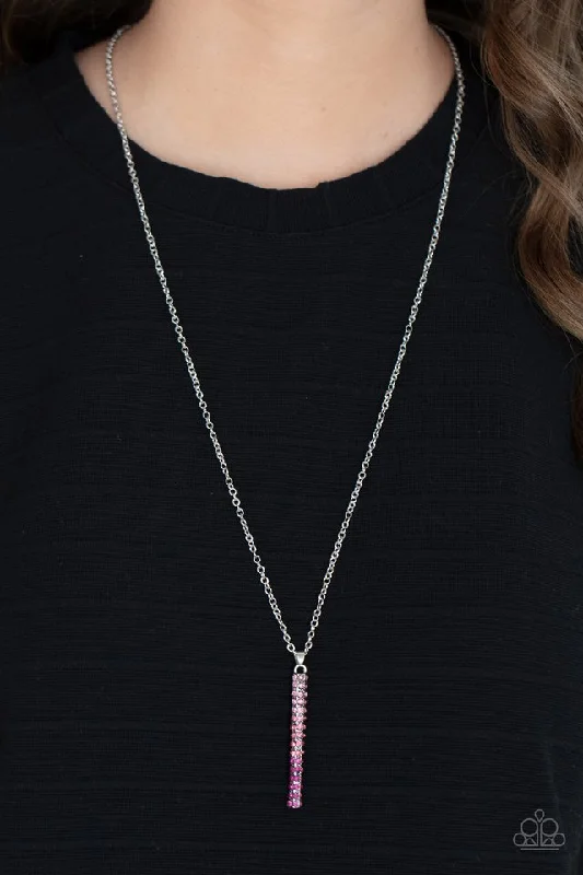 sterling silver braided ring Paparazzi Necklace ~ Tower Of Transcendence - Pink