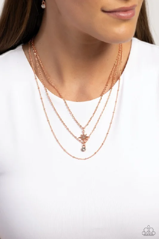 adjustable charm necklace Paparazzi Necklace ~ Trendy Twinkle - Copper