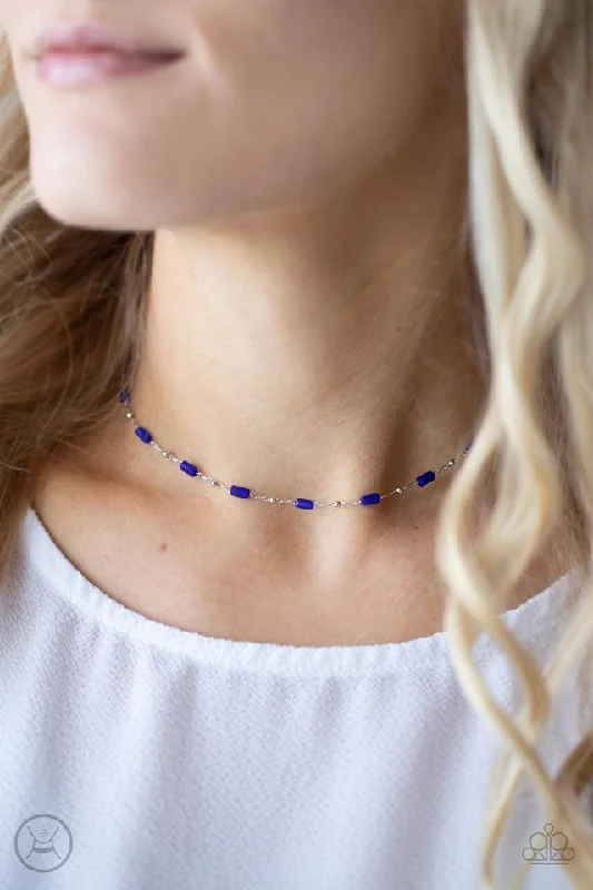 titanium black matte ring Paparazzi Necklace ~ Urban Expo - Blue