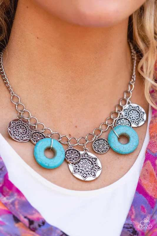 infinity couple’s ring matching set Paparazzi Necklace ~ Western Zen - Blue