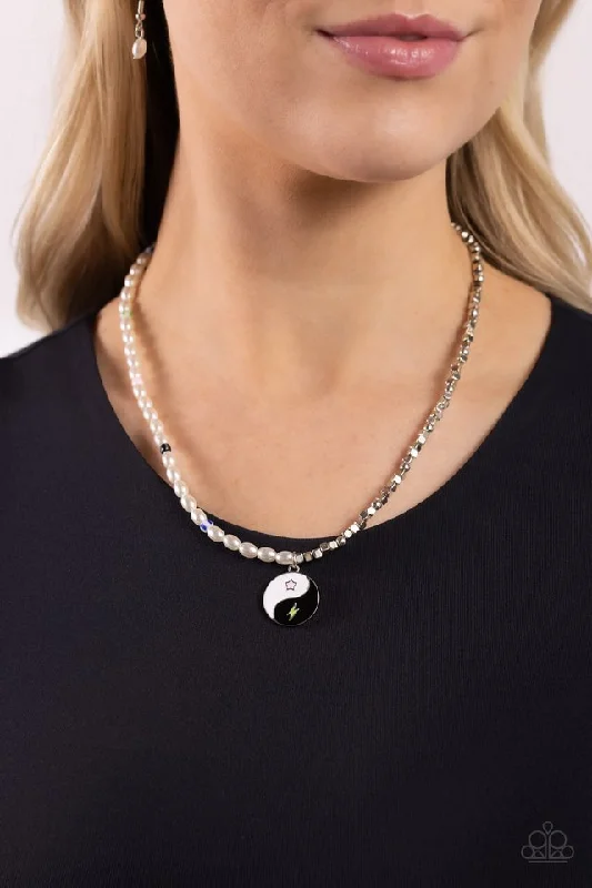 elegant art deco necklace Paparazzi Necklace ~ Youthful Yin and Yang - Black