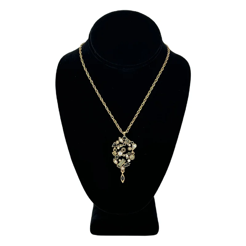 small diamond nose stud Patricia Locke Radiance Necklace in Gold Black & White