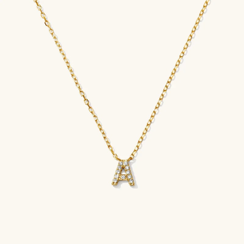 art deco diamond bracelet Pavé Diamond Initial Necklace