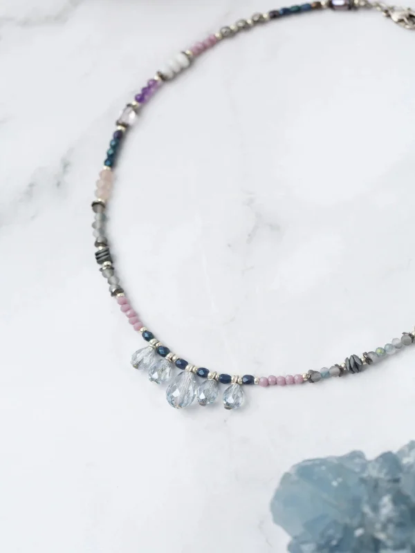 custom silver charm bracelet Reflections Crystal Necklace by Anne Vaughan