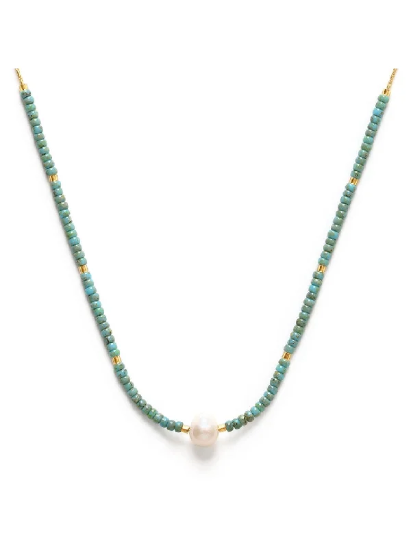 unique silver branch ring Pearl & Miyuki Bead Necklace by Amano Studio