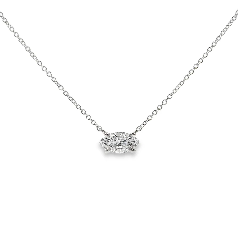 elegant aquamarine drop earrings White Gold Diamond Solitaire Necklace