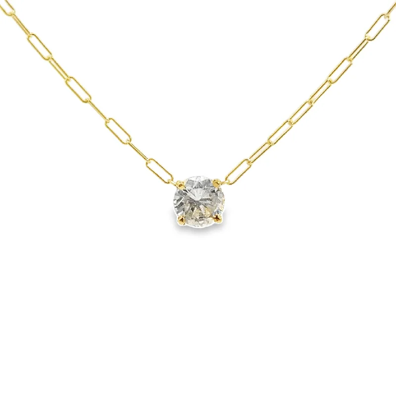 celestial lunar eclipse pendant Yellow Gold Diamond Solitaire Necklace