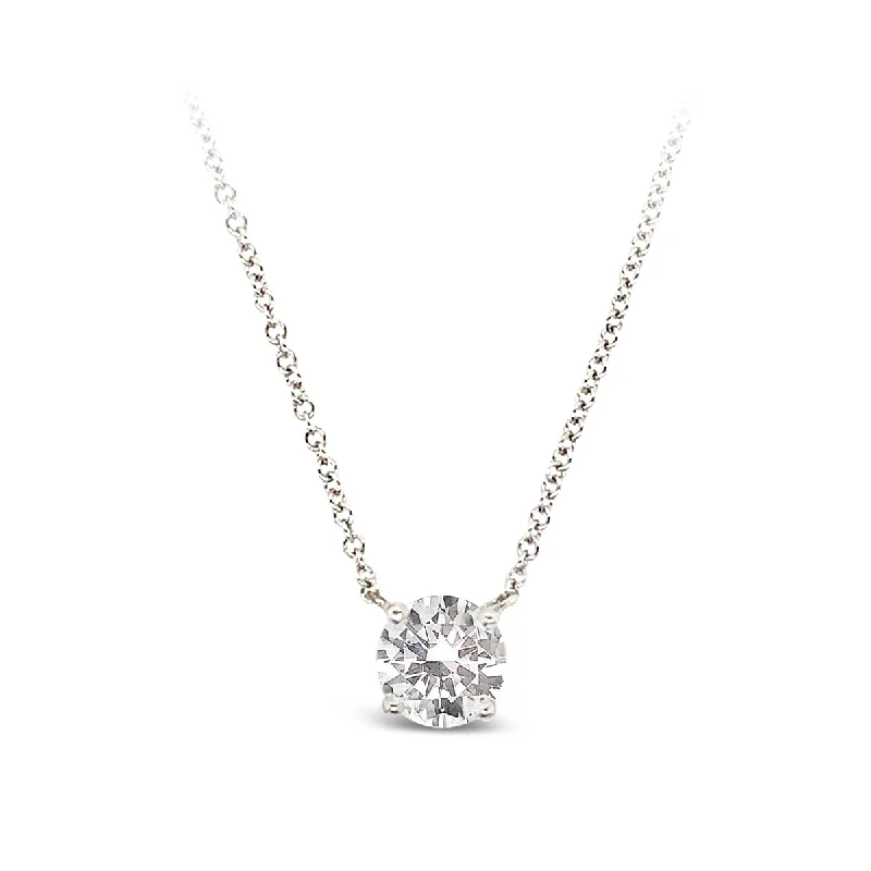 sparkling diamond drop earrings White Gold Diamond Solitaire Necklace