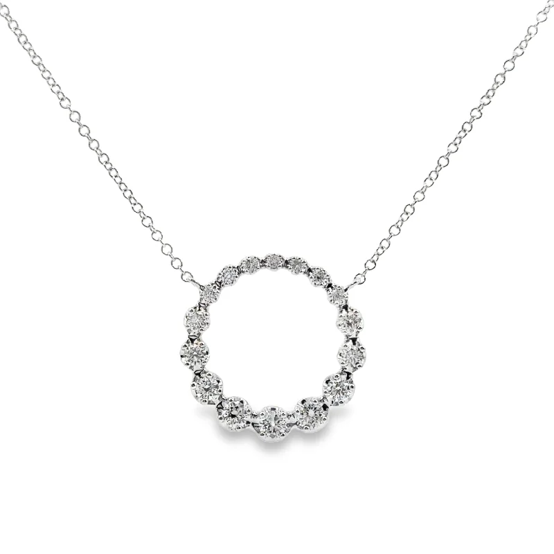 handmade macrame bracelet for men White Gold Diamond Circle Necklace