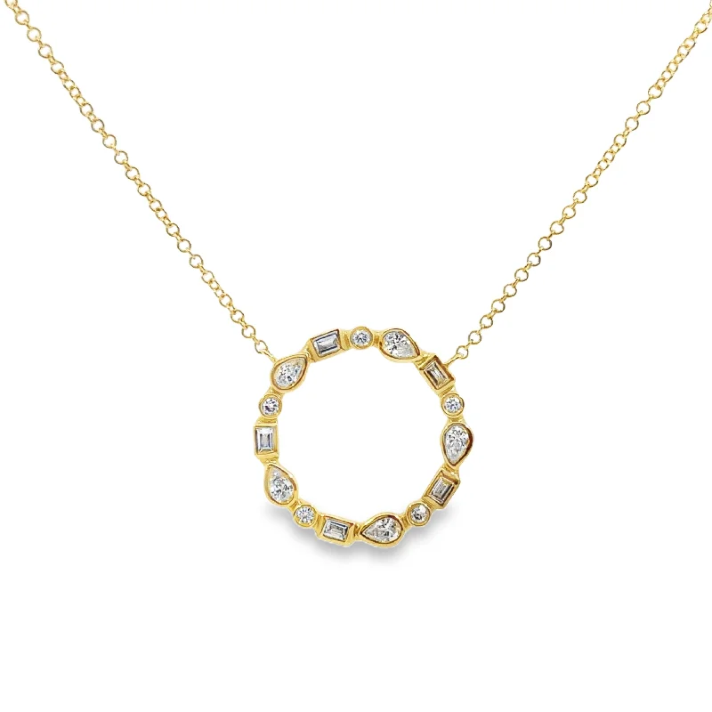 sterling silver infinity bracelet Yellow Gold Diamond Circle Necklace