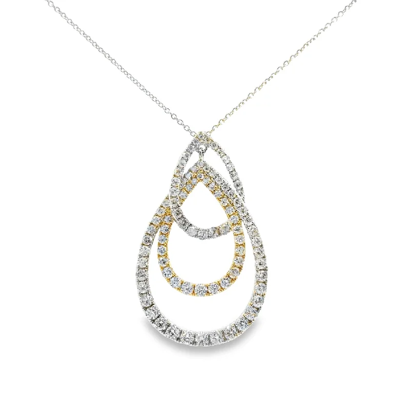 delicate floral wedding band White and Yellow Gold Diamond Fashion Pendant