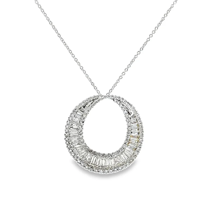 vintage lock and key necklace White Gold Diamond Circle Pendant