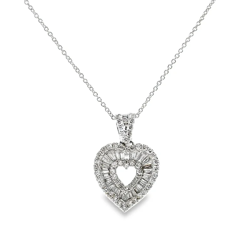 sterling silver braided ring White Gold Diamond Heart Pendant