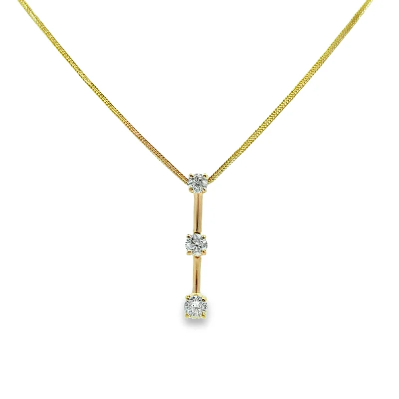 bold gothic skull necklace Yellow Gold Diamond Bar Pendant