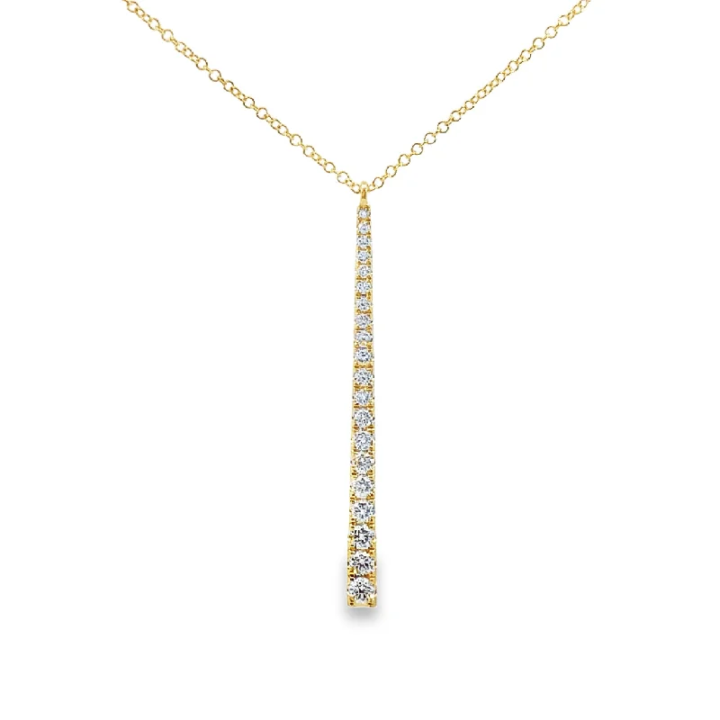 rose quartz bracelet healing Yellow Gold Diamond Bar Pendant