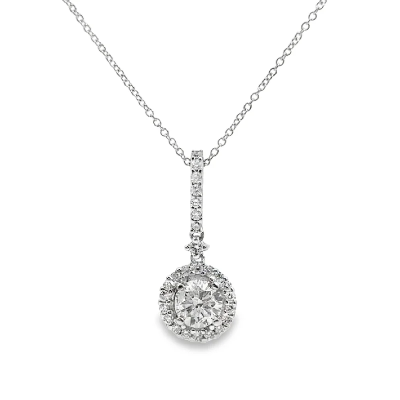 luxury diamond eternity ring White Gold Diamond Halo Pendant