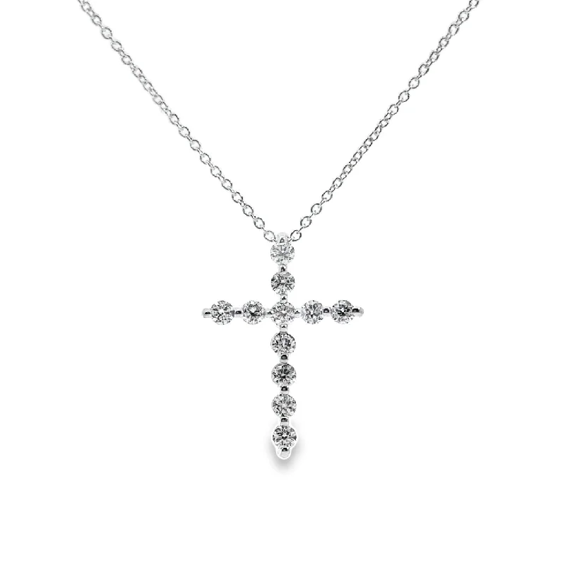 bold gothic skull necklace White Gold Diamond Cross Pendant