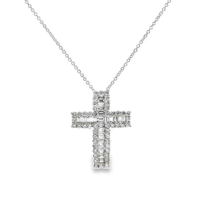 celestial crescent moon bracelet White Gold Diamond Cross Pendant