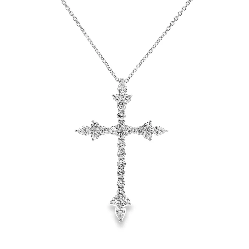 vintage art deco sapphire ring White Gold Diamond Cross Pendant