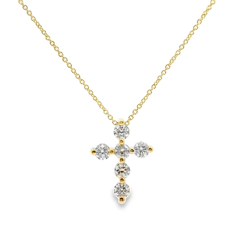 delicate heart stud earrings Yellow Gold Diamond Cross Pendant