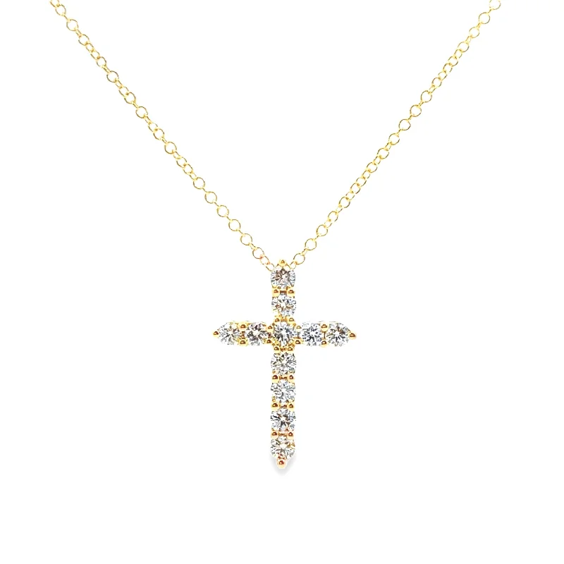 infinity loop ring rose gold Yellow Gold Diamond Cross Pendant