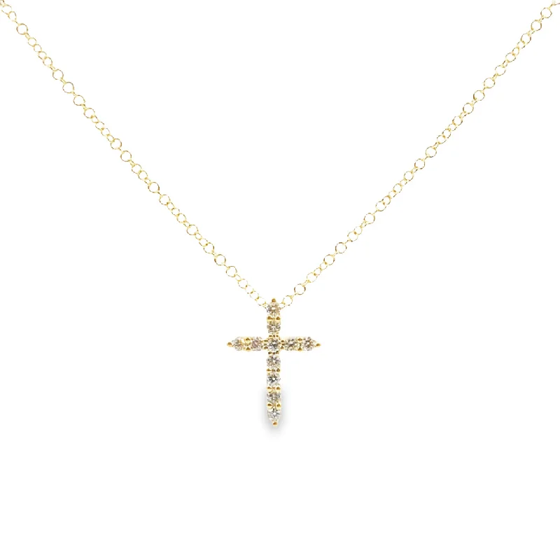 handmade lava stone bracelet Yellow Gold Diamond Cross Pendant