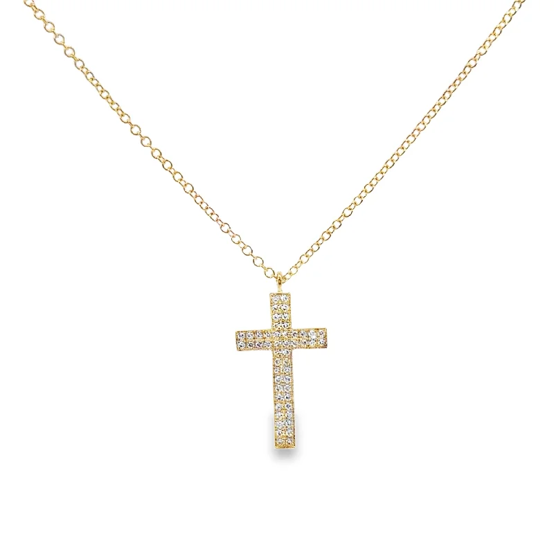 braided gold chain bracelet Yellow Gold Diamond Cross Pendant