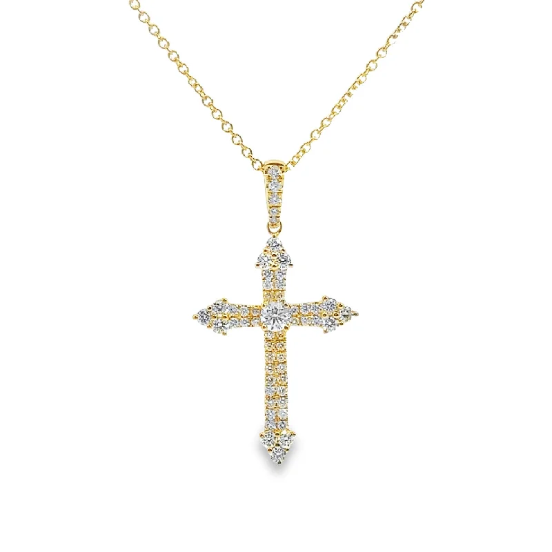 minimalist horseshoe necklace gold Yellow Gold Diamond Cross Pendant