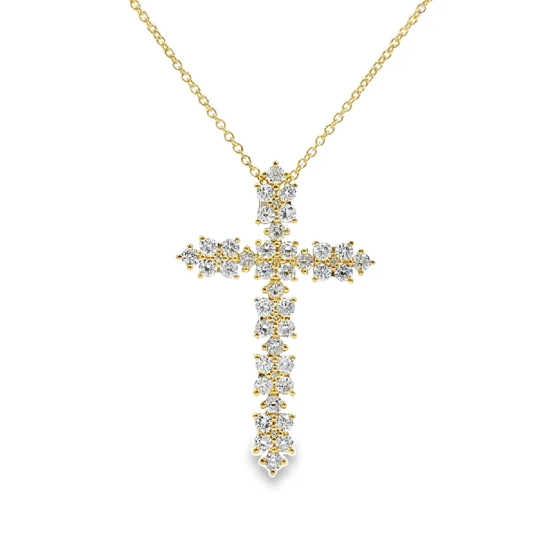 dainty beaded stretch bracelet Yellow Gold Diamond Cross Pendant