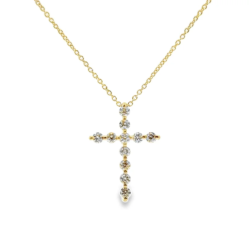 handmade resin flower earrings Yellow Gold Diamond Cross Pendant