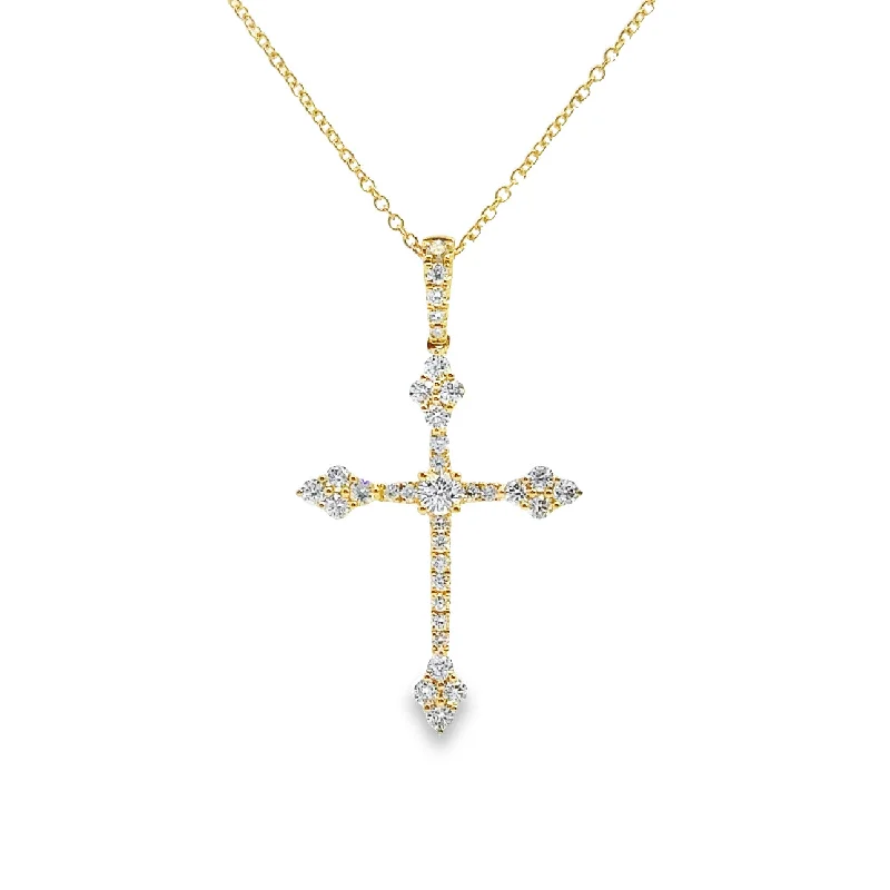 luxury emerald ring platinum Yellow Gold Diamond Cross Pendant