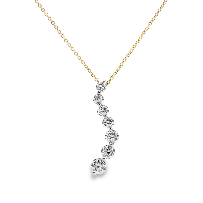 unique zodiac constellation necklace Yellow Gold Graduated Diamond Journey Pendant unique zodiac constellation necklace Yellow Gold Graduated Diamond Journey Pendant