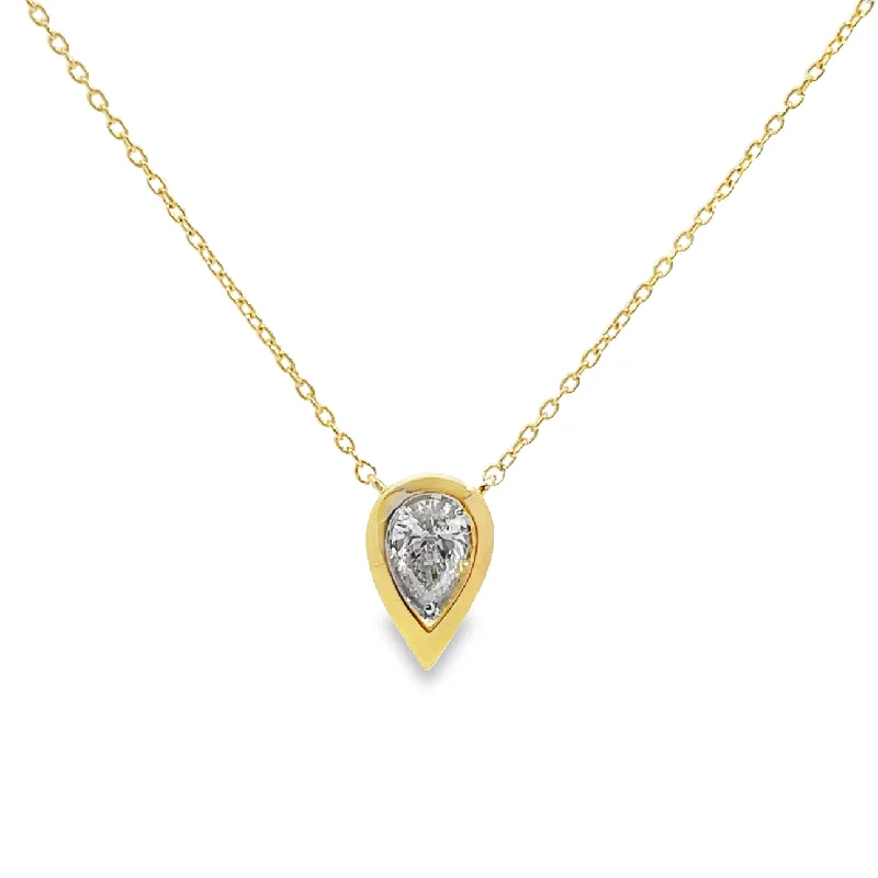 infinity couple’s ring matching set Yellow Gold Diamond Solitaire Necklace
