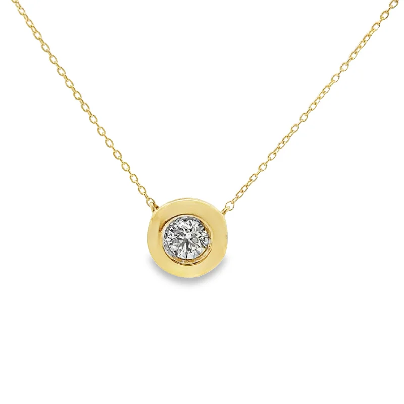 rustic wooden bead bracelet Yellow Gold Diamond Solitaire Necklace