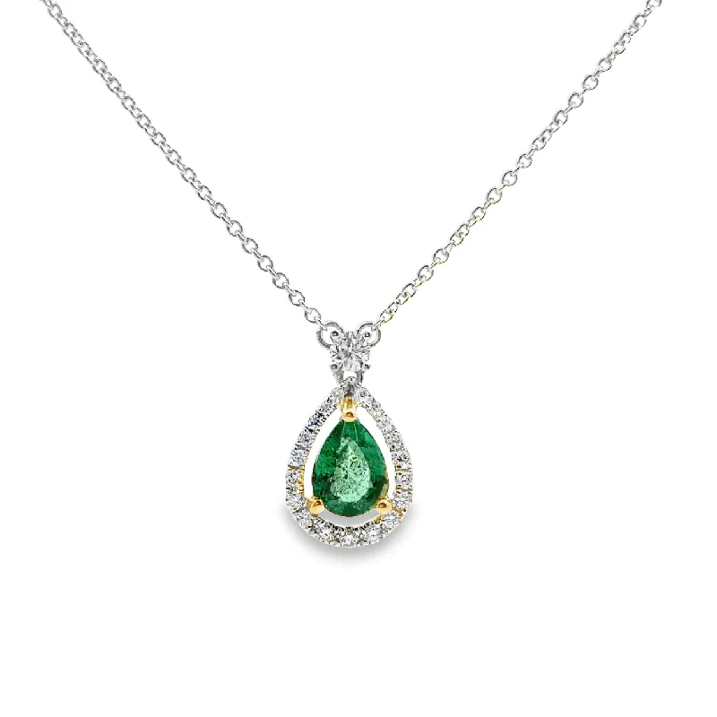 sapphire and diamond eternity ring White Gold Emerald and Diamond Fashion Pendant