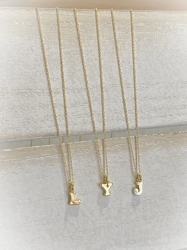 handcrafted gemstone pendant Gold Vermeil Initial Necklace