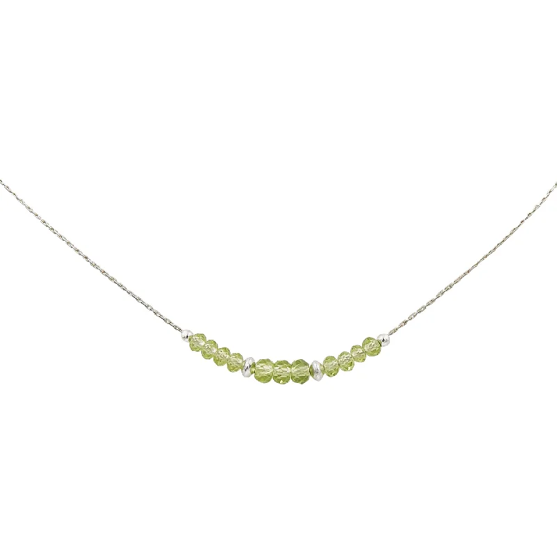 women’s leather wrap bracelet Petite Peridot Necklace