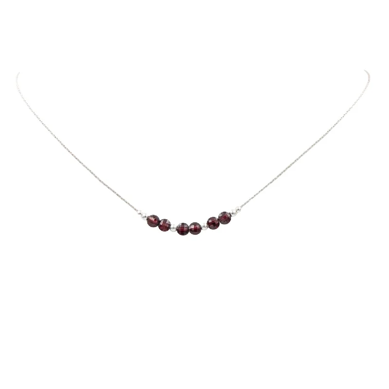 cute cat charm bracelet Petite Garnets Necklace